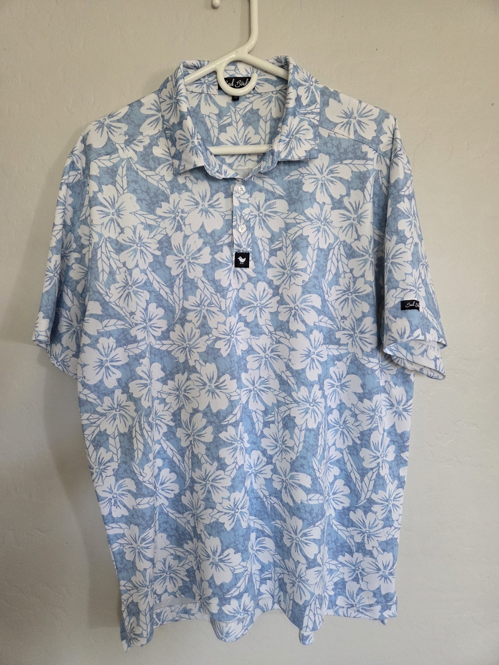 Bad Birdie Blue & White Floral Golf Polo